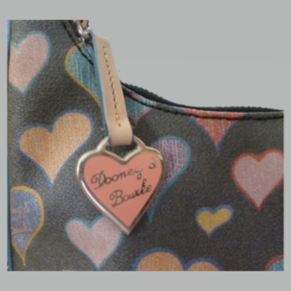 Dooney and Bourke Small Hobo Bag with Multicolored Hearts - Picture 5 of 6